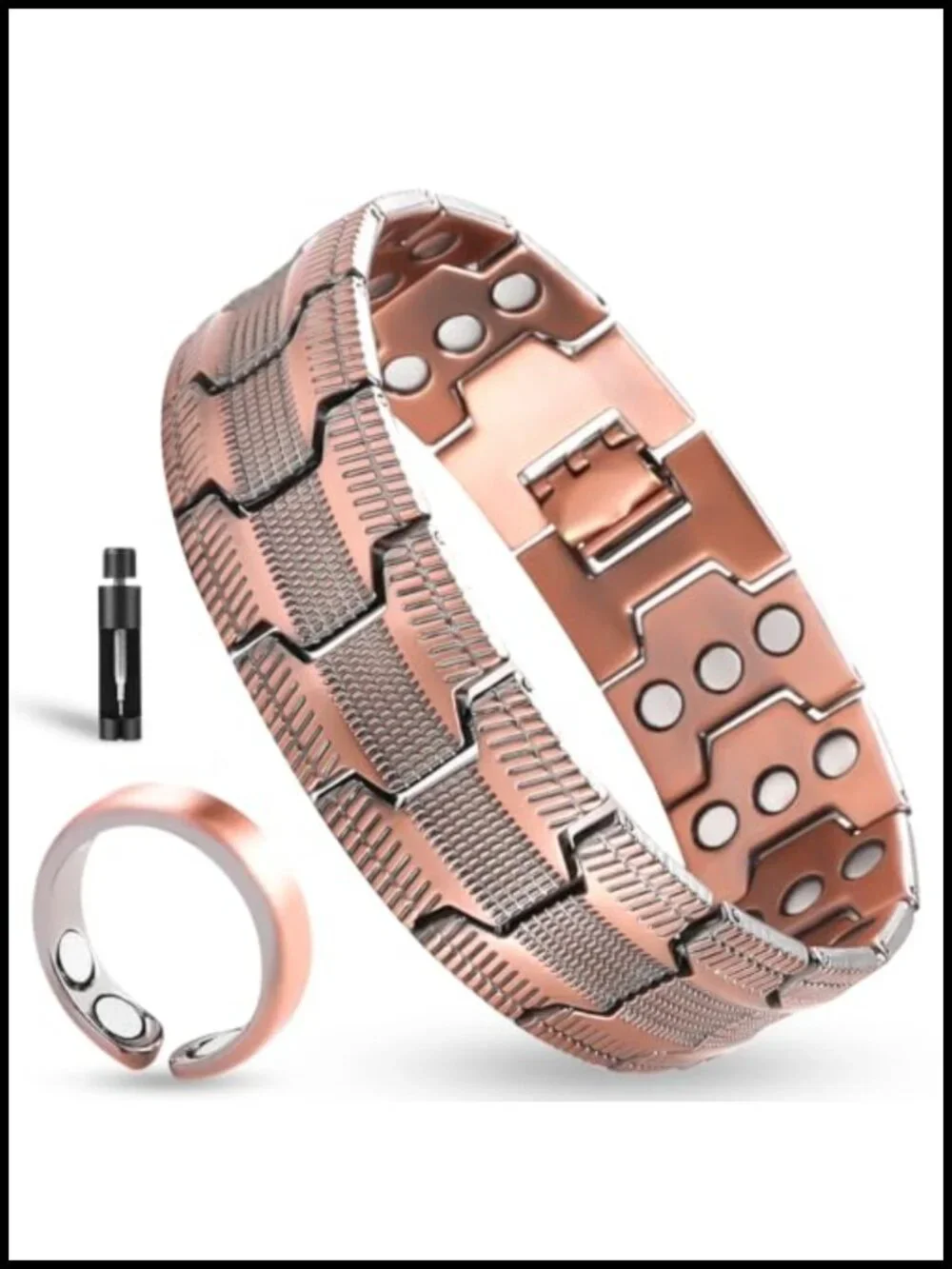 Triple Strength Copper Magnetic Bracelet for Men Adjustable Wrist Support Gift